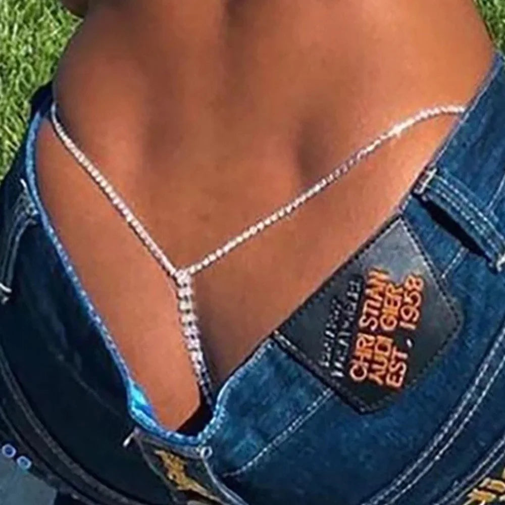 Crystal Thong & Chain Set – Sparkling Sexy Waist Chain Belt Jewelry