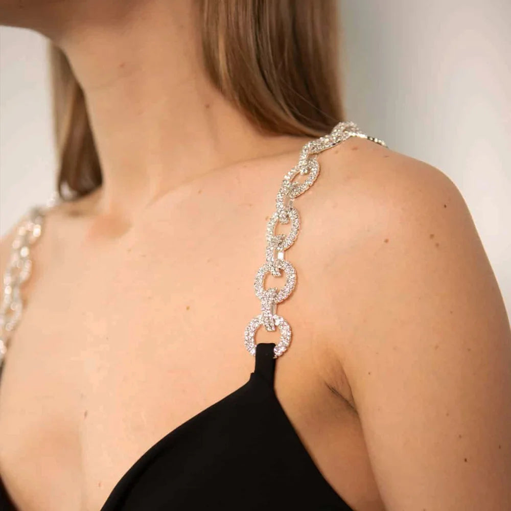Bold Rhinestone Strap for Crop Tops & Clubwear | Edgy Statement Jewelry