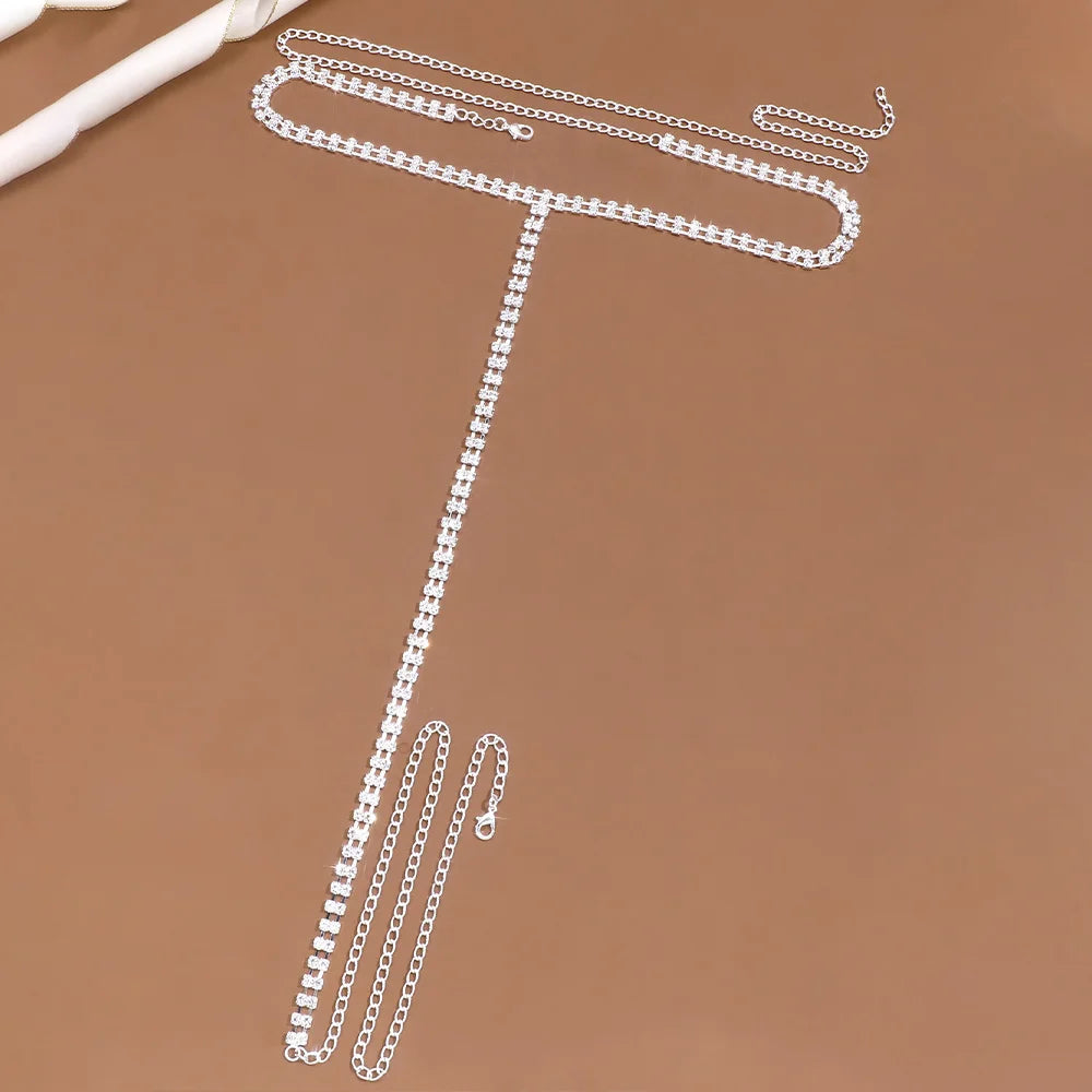 Crystal Thong & Chain Set – Sparkling Sexy Waist Chain Belt Jewelry