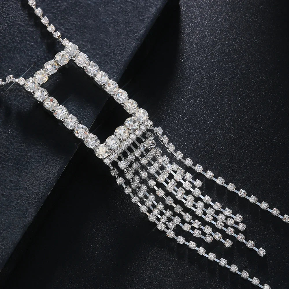 Sparkling Crystal Tassel Bra Chain – Bold Body Jewelry