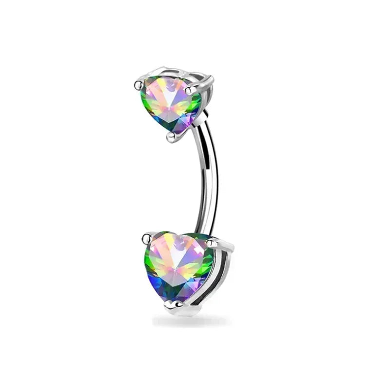 Surgical Steel Crystal Navel Ring | Adjustable Flower Drop Barbell for Fresh/Pierced - Festivals, Beach, Daily Wear