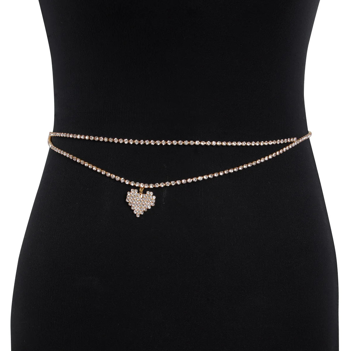 Night Out Waist Chain | Sexy Double-Layer Heart Body Jewelry for Clubs, Dates & Parties