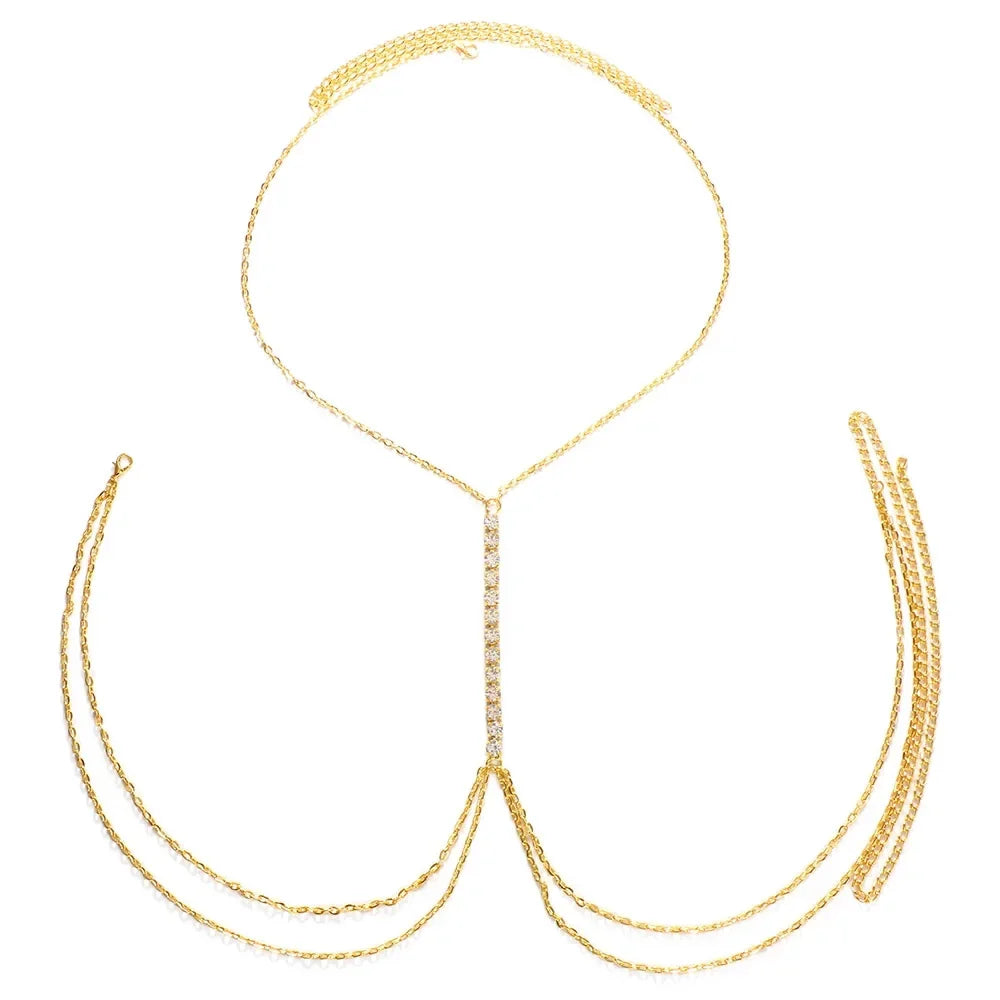 Luxe Rhinestone Body Harness – Sexy Bikini Chain Jewelry