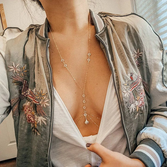 Sultry Sheer Waist Chain – Scallop Lingerie Jewelry
