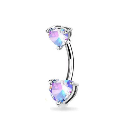 Surgical Steel Crystal Navel Ring | Adjustable Flower Drop Barbell for Fresh/Pierced - Festivals, Beach, Daily Wear