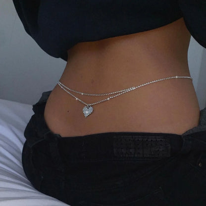 Night Out Waist Chain | Sexy Double-Layer Heart Body Jewelry for Clubs, Dates & Parties