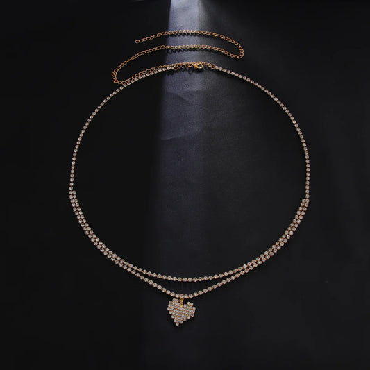 Night Out Waist Chain | Sexy Double-Layer Heart Body Jewelry for Clubs, Dates & Parties