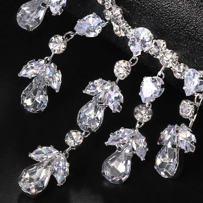 Bridal Shoulder Chain Jewelry - Leaf Crystal Body Chain for Wedding Dress | Silver/Gold Rhinestone