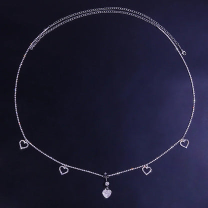 Heart Waist Jewelry Gift Set | Rhinestone Body Chain for Lingerie, Beach & Romantic Evenings