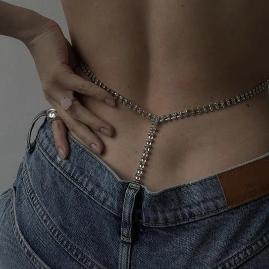 Crystal Thong & Chain Set – Sparkling Sexy Waist Chain Belt Jewelry