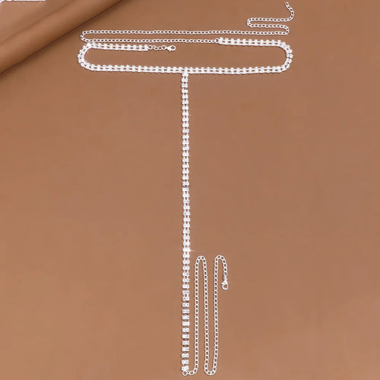 Crystal Thong & Chain Set – Sparkling Sexy Waist Chain Belt Jewelry