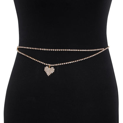 Night Out Waist Chain | Sexy Double-Layer Heart Body Jewelry for Clubs, Dates & Parties